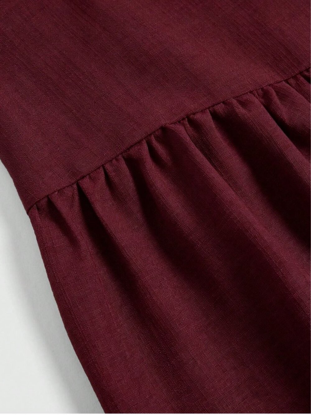 High Waisted Yoke Pleated Wide Leg Palazzo Pants Burgundy - Picture 8 of 9